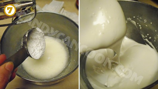 Đánh tròng trắng trứng và đàng bột nhằm sẵn sàng royal icing