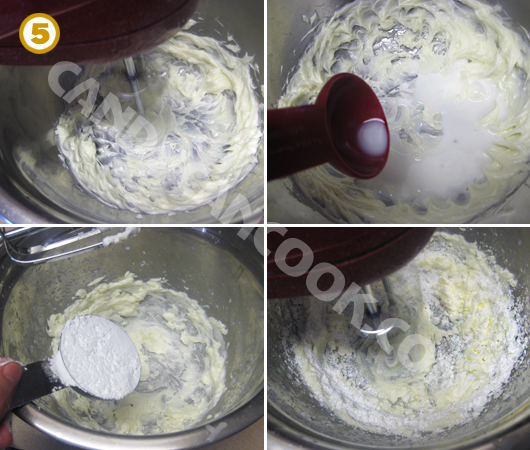 Đánh bơ, sữa và đường để tạo thành kem bơ (buttercream frosting)